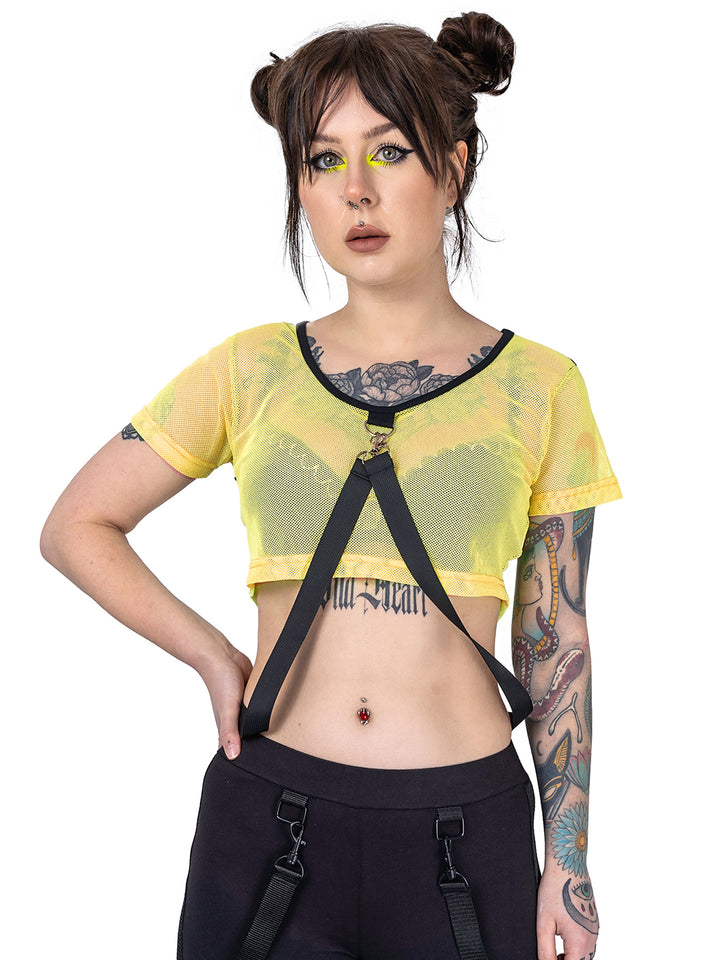 Prevail Fishnet Cropped Top