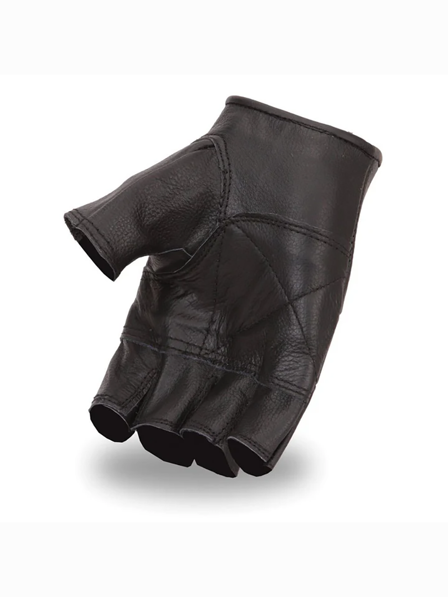 Leather Moto Fingerless Gloves
