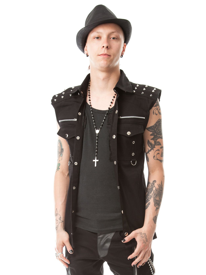 Spiked Black Punk Vest
