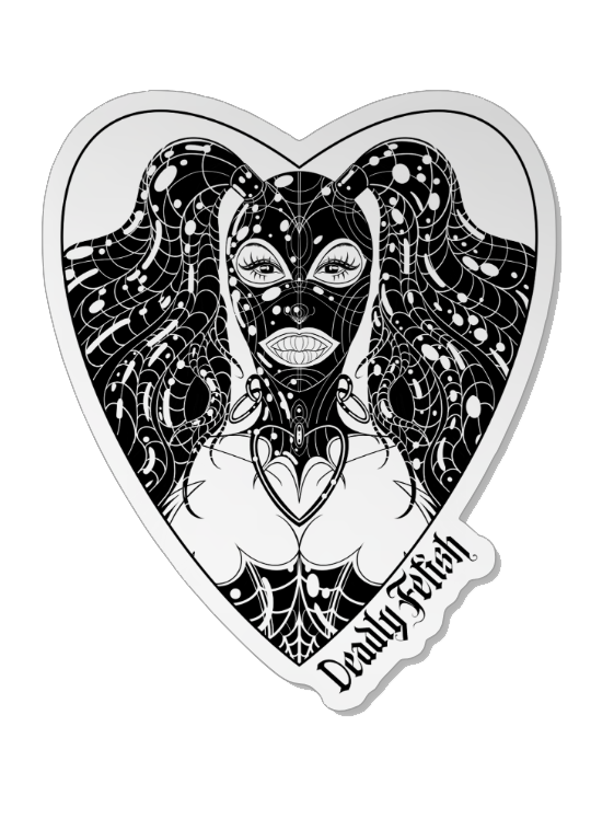 Deadly Fetish Rubberdoll Heart Mirror Sticker