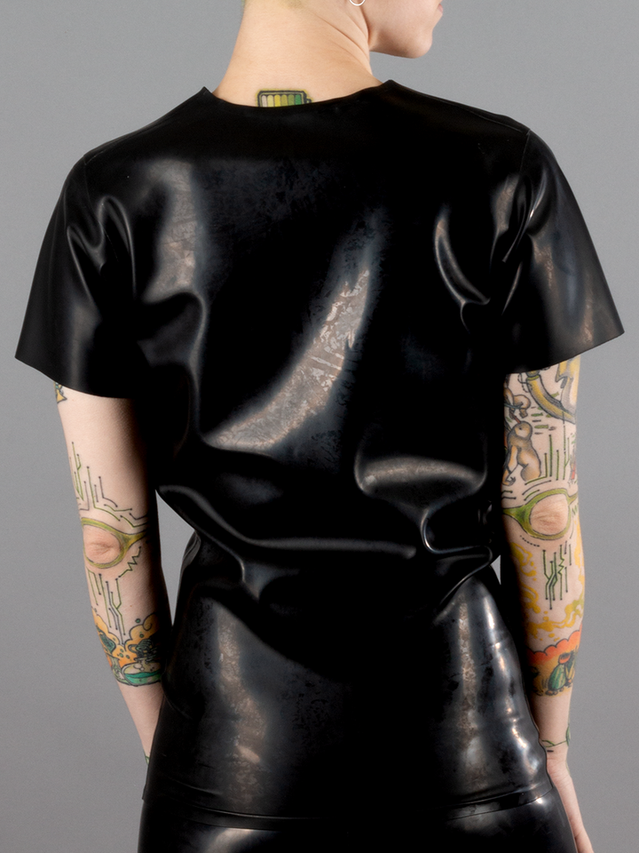 Front Zip Latex T-Shirt