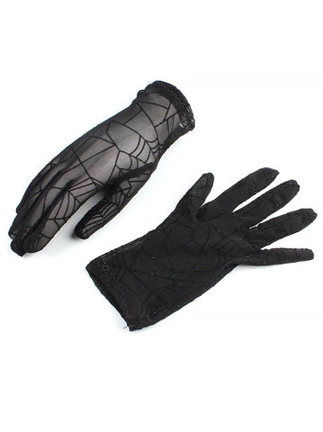 Spiderweb Wrist Length Gloves