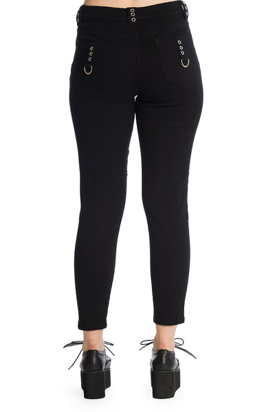 Black Net Accent Pants