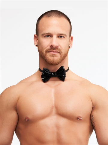Black PVC Bow Tie