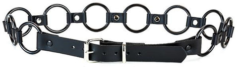 Leather Belt with Black O-Rings