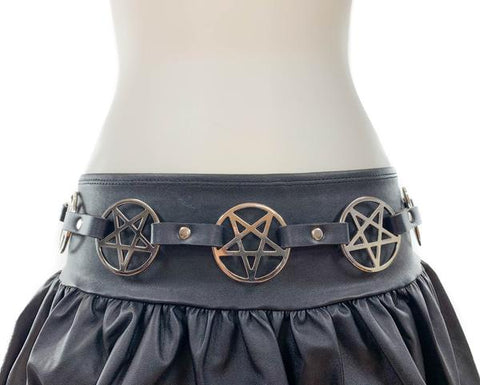 Leather Belt with Pentagrams
