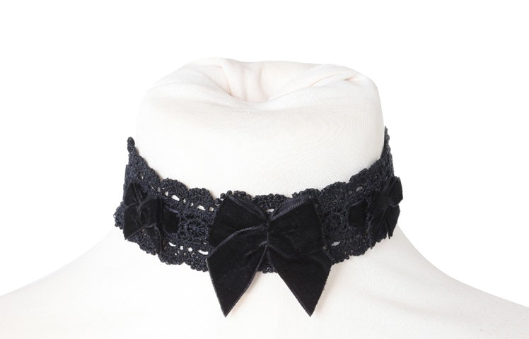 Velvet Bow Lace Choker