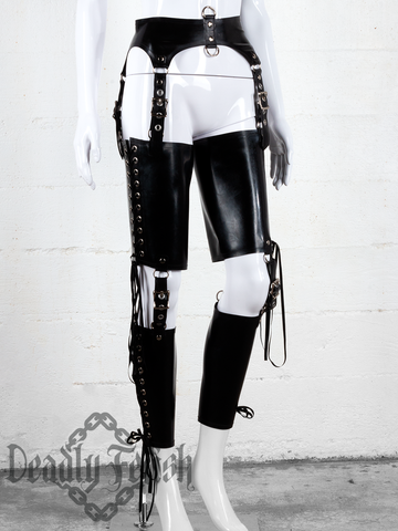 Deadly Fetish Latex: Harness Addition #06 Lower Side Laced Leg Braces