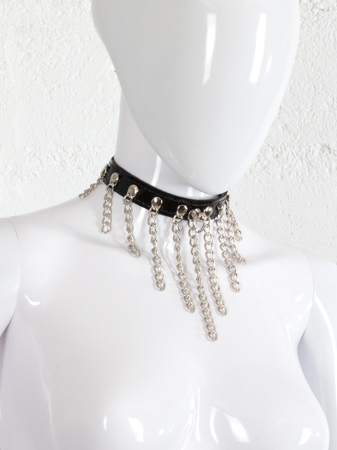 Leather Waterfall Chain Collar