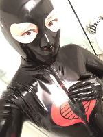 Latex Hood with Eyes and Nose Holes
