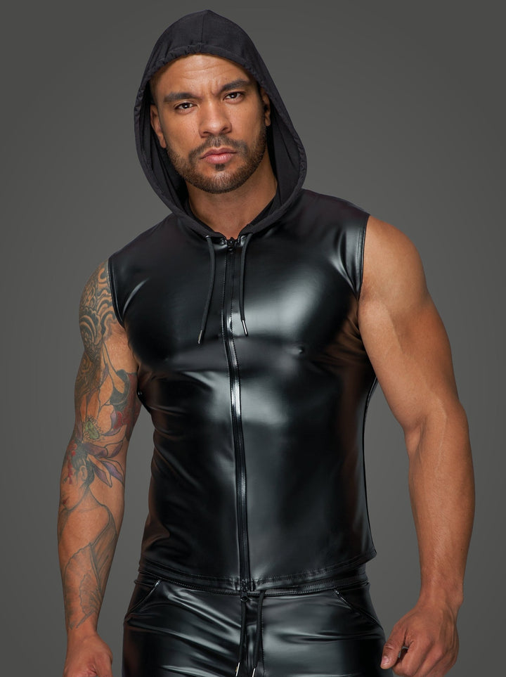 Matte Wetlook Vest with Hood