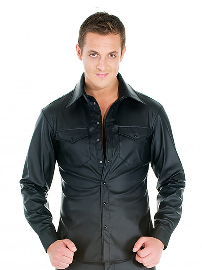 Vegan Leather Dress Shirt