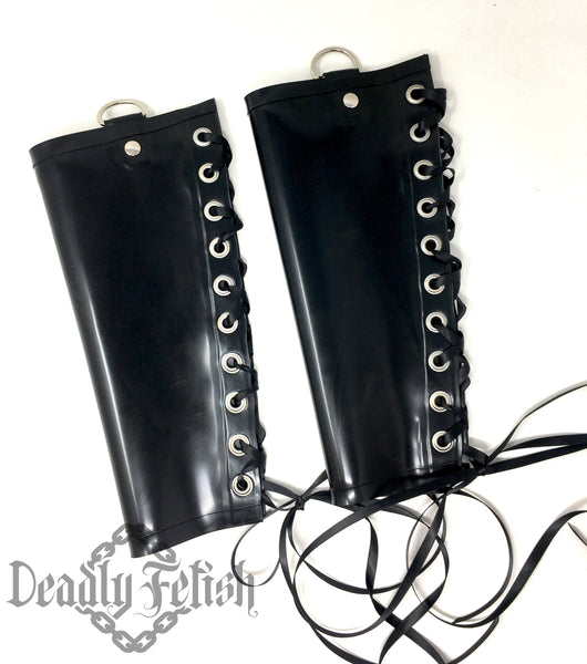 Deadly Fetish Made-To-Order Latex: Harness Addition #06 Long Side Laced Leg Braces
