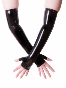 Moulded Latex Opera Length Fingerless Gloves