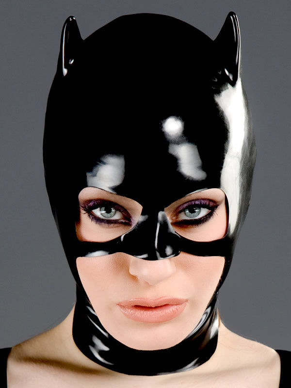 Chlorinated Latex Catwoman Style Hood