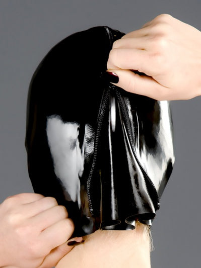 Latex Open Face Hood with Straight Across Cut