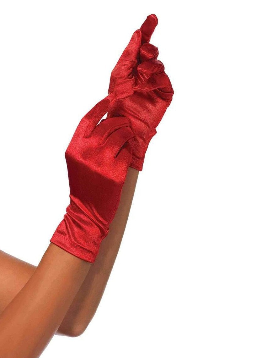 Wrist Length Satin Gloves