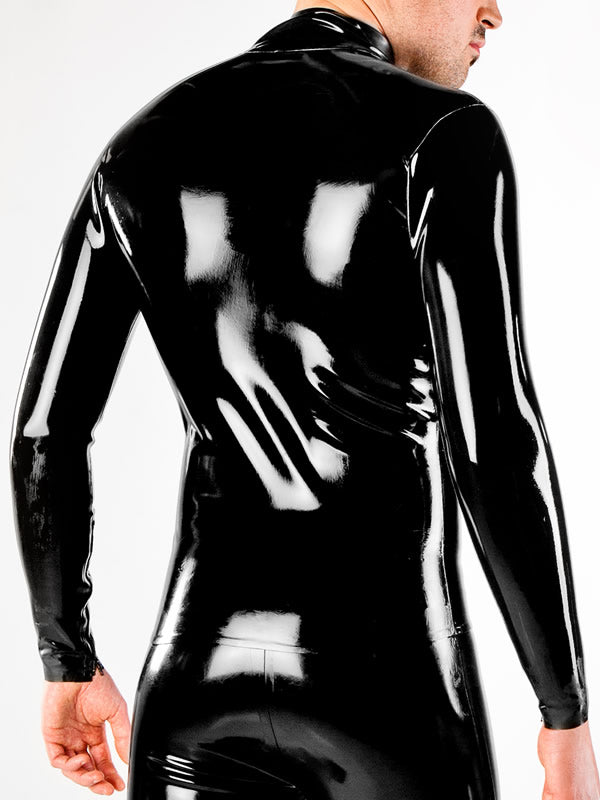 Latex Long Sleeved Shirt with Front Zip