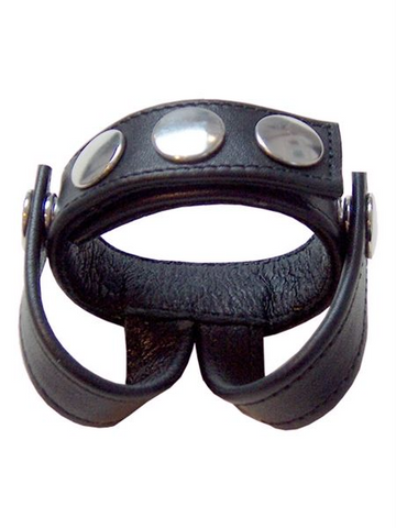 Leather Cockstrap with Ball Straps
