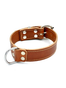 Brown Leather Collar with Centre Vertical D