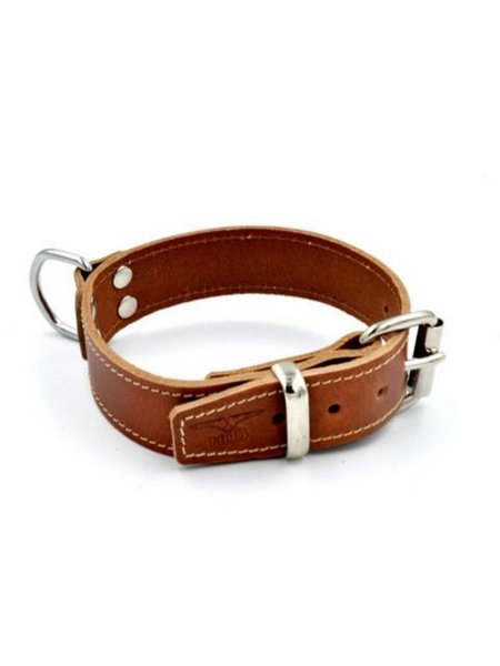 Brown Leather Collar with Centre Vertical D