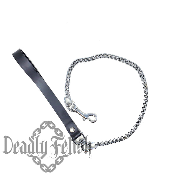 Deadly Fetish Made-To-Order Latex: Latex and Chain Leash